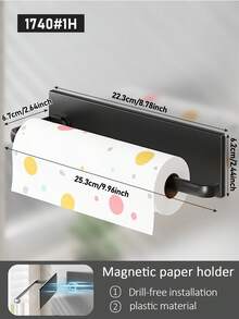 1/2pcs Black Metal Magnetic Storage Rack, Floating Magnetic Hanging Shelf, Organizer Rack, Suitable For Kitchen, Bathroom, Refrigerator, Microwave, Washing Machine Side, No Drilling Multi-Purpose Shelf, Practical Rack - Multicolor - View 13
