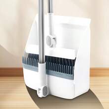 A Set Of Long-Handled Rotating Broom And Dustpan With Comb Teeth, Suitable For Home, Kitchen, And Office Cleaning. - 白色 - 查看 12
