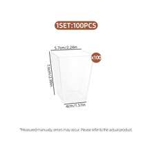 25/50/100Pcs, 5 Oz Plastic Clear Square Parfait Cups With Spoons, Party Small Serving Dessert Bowls For Appetizers, Puddings, Mousse, Yogurt, Parfait Ice Cream - - - View 12