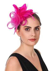 1 Pc Fascinator Hats Feather Flower Hair Clip Wedding Tea Party Kentucky Derby Headband For Girls And Women Fascinator Hat Halloween - 彩色 - 查看 7