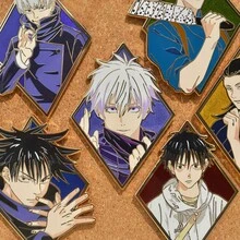 1枚，五条、裕二、宿傩、藤井、七海、惠的高品质金属徽章，珐琅+透明漆+印刷工艺，包包配饰，服装配饰，生日礼物，情侣和闺蜜礼物，生日，旅行纪念品，毕业典礼，派对，圣诞节，万圣节，节日礼物