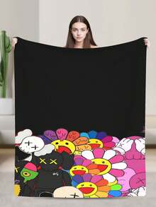 Kawss Merch Kawaii Kaw Blanket For Men Women Warm Cozy Fluffy Throw Blankets For Bed - 黑色 - 查看 5