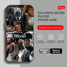 Funda de teléfono de rapero 50 Cent a la moda, funda suave negra IMD colorida plateada adecuada para 17 16 15 14 13 12 11  Pro Max - z6 - Ver 13