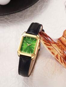 1 szt. zabytkowy kwadratowy luksusowy modny zegarek na co dzień dla kobiet - Złoto - Zobacz 12