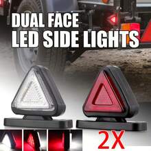 2Pcs Truck And Trailer LED Triangle Side Lights (Red, White, Yellow) Auxiliary Lights With Warning Function, Easy Installation, Suitable For Trucks, Trailers, And Engineering Vehicles