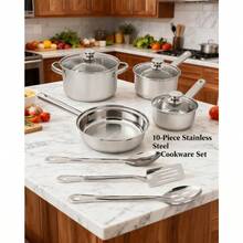 10-Piece Stainless Steel Cookware Set - asPic - View 1