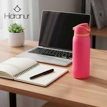 Termo Botella de Agua 32 Oz 946 ml, Termo para Caf 24 Horas de Agua Caliente y Fria, Cafe, Tapa Hermtica Antifugas, Botella de Viaje, Deportes, Caf, Tazas para Cafe Negro - Rosa + 0,9 litros - Ver 6