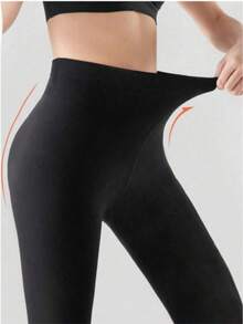 Women's Winter Thermal Leggings - High Waist Slim Fit Warm Leggings, Multi - Color Cold - Proof Base Layer Pants, Fashionable Slimming Leggings For Women - 黑色 - 查看 2