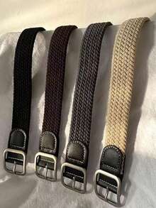 Cinturón elástico de cintura, cinturón tejido de lona para mujeres y hombres - Multicolor - Ver 7