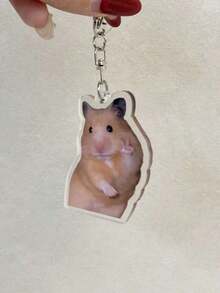 1pc New Acrylic Funny Lovely Hamster Cute Animals Theme Keychain Pendant, Yeah Hamster, Sweet Potato Hamster, Bag Accessories, School Bag Accessories, Purse Pendant. Everyday Bag Accessory, Bag Charm, Lanyard, Holder. Boyfriends, Girlfriends, Family Members, Doctors, Nurses, Party Gifts, Cell Phone Decorations, And More. Car Accessories Cartoon Animal Goth Y2k Bag Lanyards With Id Holder Car Accessories Bag Charms - 彩色 - 查看 8