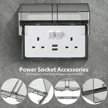 1pc Dual Position Switch Socket Protective Cover, Waterproof Switch Cover, Suitable For Kitchen, Bathroom, Living Room, With Built-In Adhesive, Suitable For Various Walls