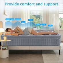10"12" Thickness High Quality Grey Color Highly Breathable Cooling Gel Memory Foam Innerspring Hybrid Mattress Rolled Package In A Box 10 In 12 In King Queen Full Twinxl Twin - 深灰色 - 查看 5