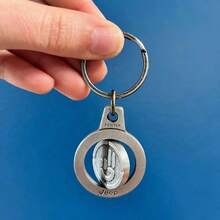 Wave Custom Pewter Rotating Keychain - inicial - Ver 4
