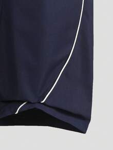 Girls' Wide Leg Pants, Spring/Autumn Fashion New Letter Print Blue & White Contrast Color Casual Loose Straight Trousers