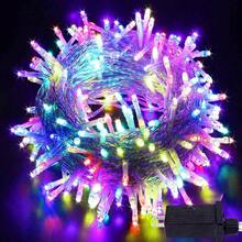 240 LED 88 pies Luces de cadena conectables para interiores y exteriores, luces blancas cálidas con efecto de parpadeo, con temporizador, para dormitorio, aula, boda, árbol, patio y decoración - Multicolor + 300 LED - Ver 1