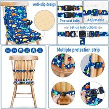 Chair Increasing Cushion Dismountable Portable Washable Baby Toddler Infant Harness Toddler Booster Dining Highchair Seat Pad On The Go Seat Highten Pad Travel Storage Chair With Adjustable Buckle Strap With Backrest Dinosaur (With Backrest Dinosaur) - WithBackrestDinosaur - View 3