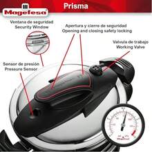 Olla A Presión Magefesa Prisma 7.5 Litros 01OPPRISM75, Acero Inoxidable 18/10, Cocina Sana, Inducción, Bloqueo Fácil, Cierre Cómodo y Fácil, Reparto del Calor uniforme - Plateado - Ver 5