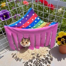 Small Pet Hideaway House, Hanging Corner Hideout For Small Animals, Cozy Corner Pet Hammock Tent, Washable Play & Resting Habitat For Hamsters, Ferrets, Squirrels, Sugar Gliders, Chinchillas, Rabbits, Hedgehogs (Exclusive Pattern) - Multicolor - View 56