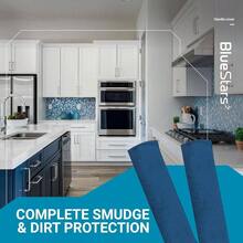 - Juego de 4 fundas para manijas de puerta de refrigerador, mantiene tus electrodomsticos limpios de manchas, goteos, manchas de alimentos, aceite, protector de decoracin para nevera, - Protección completa + Azul - Ver 8