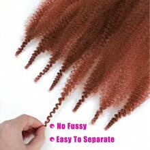 6pcs/Pack African Braid Hair, Elastic African Braid Hair Pre-Fluffy Spring Braid Hair Pre-Stretched Hair Wrap Soft Locs Hair Extensions - Dirty Orange - View 6