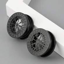 2PCS 316L Stainless Steel Ear Gauges Stretcher Viking Rune Ear Plugs Tunnels Earrings Piercing Expanders Body Jewelry For Women Men - 1431 - View 15