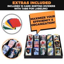 32 Pack Stackable Card Sorting Tray With 15 Compartments Ideal For Organizing Trading Cards Raw Cards Sleeved Cards And Toploaders Includes Label Dividers For Efficient Storage And Easy Access In Gaming Collecting And Tournament Use - Black - View 5