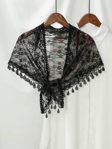 1件女士碎花蕾丝边领巾,适合春夏婚礼、派对、外出就餐等场合,带流苏,可作面纱,适合秋季婚礼、女士服装、情人节配饰。 - 純色 - 查看 27