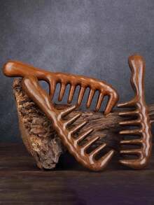 1 lược gỗ răng thưa, lược massage chống tĩnh điện, bàn chải massage, dụng cụ massage da đầu, dụng cụ massage dùng hàng ngày cho cả nam và nữ, phù hợp cho việc tạo kiểu tóc xoăn cho nữ. - Nhiều màu - Xem 3