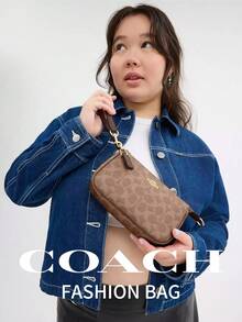 Coach Nolita 19 Shoulder Bags For Women Cute Hobo Tote Handbag Mini Clutch Purse With Zipper Closure - Khaki - View 2