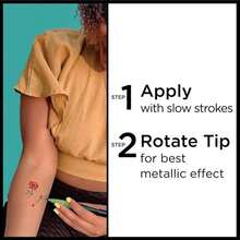 BIC BodyMark Party Pack Temporary Tattoo Marker For Skin, Premium Brush Tip, Gifts For Teens, 4 Count Pack - 白色 - 查看 5