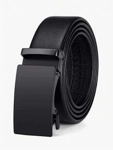 1pc Leather Belt With Square  Men - màu đen - Xem 6