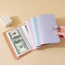 Savings Plan PU Material  Money Saving Book, Christmas Gifts,Stocking Stuffers,Containing 50 Sheets Of Paper, Can Hold 100 Banknotes. It Is A Cash Storage Notebook, Suitable As A Gift For Adults, Graduation Gifts, Birthday Gifts, And Holiday Gifts.