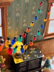 1m Doll House Mini Lights String: 1/12 Scale Miniature Simulation Lights, Suitable For New Year, Easter, Holiday Celebrations, Party Decorations, Scene Models (Light Color Random). PS: This Is A Mini Light String Decoration, Without Lighting Function. - Multicolor - View 3