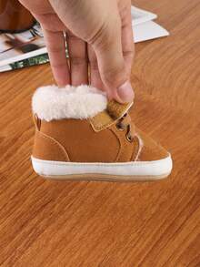 3-6-12个月婴儿冬季加厚保暖软底休闲鞋，适合0-1岁幼儿 - 棕色 - 查看 8