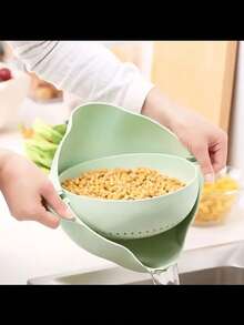 1 Piece Kitchen Rice Strainer, Plastic Drainer For Washing Rice, Vegetables And Fruit - Multicolor - View 5