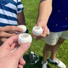 Golf Ball Shaped Shot Glass Set, Golf Drinking Glasses With Lids For Whiskey Tequila, Men's Gifts, Husband Father's Birthday Gift, Round Sports Themed Drinkware, Unique Golf Party Decoration Accessories - White - View 2