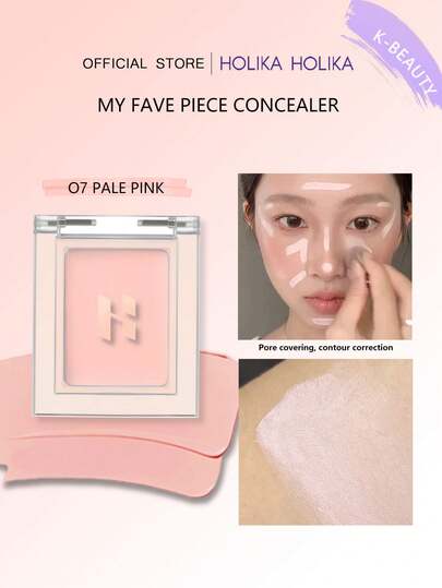 HOLIKA HOLIKA My Favorite Concealer 07 Light Pink, Multi-Functional, Easy To Create Flawless Makeup. High Coverage, Layerable, Blendable For Natural Makeup Look. Large Capacity, Suitable For All Skin Tones. 2g/0.07oz, Korean Cosmetics