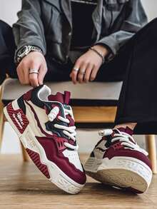 Zapatillas deportivas de hombre de corte bajo, cómodas, antideslizantes, ligeras y de moda, aptas para todo el año - Rojo - Ver 8