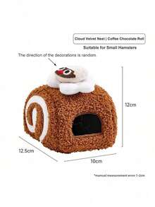 1个面包卷仓鼠窝，可爱面包蛋糕造型仓鼠屋，温暖舒适的仓鼠庇护所