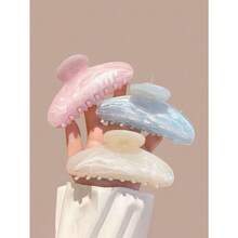 3pcs Large Size Pink, White, Blue Water Wave Hair Clips 11cm, High-Quality Elegant, Minimalist, Versatile Ombre Color Hair Accessories Suitable For Daily, Casual, Party, Work, Vacation, Washing, Makeup, Outfit Matching, Back To School Fall Winter Claw Clip - 多色-1 - 查看 5