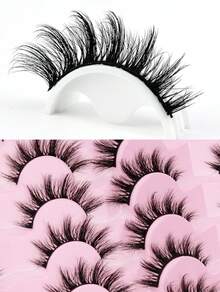 20 Pairs Of Thick Curled False Eyelashes, Natural Eyelash Pairs, Cat Eye Style, 3D Curled, Reusable, Suitable For Beginners, Large Capacity Eyelash Case To Meet Daily Needs, Easy To Wear, Eyelash Extension Tool. - 濃密款 - 查看 5