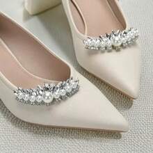 1 pereche accesorii de lux pentru încălțăminte, cleme decorative pentru pantofi cu tocuri înalte de mireasă, cleme detașabile pentru pantofi cu stras, ușor de instalat pe pantofi, excelente pentru cadouri de Ziua Îndrăgostiților și Anul Nou