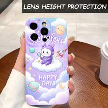 1PC Phone Case ,  Cute Cat Cloud Planet Stars , Stylish Phone Case, Phone Decoration, All-around Lens Protection, Creative Small Gift, Funny Gift for Boys and Girls - Negro - Ver 4