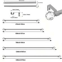 1pc Gold-Color Curtain Rod, Crystal Head Single Rod, Multiple Sizes Available, Suitable For Various Windows, Good Load-Bearing, Easy Installation, Durable, High-Quality Metal Material, Adjustable Length - Silver - View 7