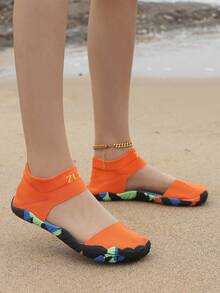 2026 Summer New Unisex Professional Water Shoes, Orange Sock-Style Lightweight Quick-Drying Anti-Slip Aqua Shoes For Outdoor Beach Diving Swimming - Coral Orange - View 12