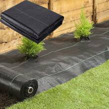 1 Pack, Garden Barrier Landscape Fabric, Block Fabric, Woven Mulch For Landscaping Ground Cover Control Fabric, Black Garden Bed Liner - Black - View 2