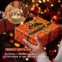 1 pieza Luz nocturna geométrica moderna 3D de caballo, alimentada por USB, lámpara de sueño suave, adecuada para dormitorio, mesita de noche, decoración del hogar, excelente para Acción de Gracias, Navidad, vuelta al colegio, cumpleaños, regalo festivo - Amarillo - Ver 10