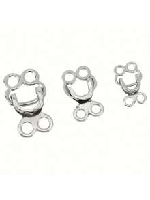 10pcs Metal Alloy Invisible Buttons For Jackets, Coats, Jeans, Skirts, Sewing Accessories - Silver - View 3