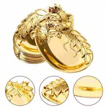 12pcs Golden Dessert Serving Tray Lightweight Break Resistant Multi Purpose Fruit Snack Platter Candy Storage Plate Dried Food - Multicolor - View 7