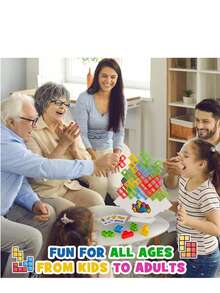 Balancing Stacking Block Game, Entertaining Party Game/Family Game, Suitable For Children, Adults, Friend Groups, Family Game Nights And Parties, Children's Day Gift, June Holiday Gift, Christmas Gift